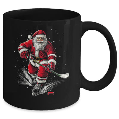 Christmas Sports Santa Playing Ice Hockey Xmas Men Women Mug | teecentury