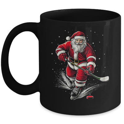 Christmas Sports Santa Playing Ice Hockey Xmas Men Women Mug | teecentury