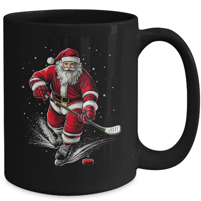Christmas Sports Santa Playing Ice Hockey Xmas Men Women Mug | teecentury