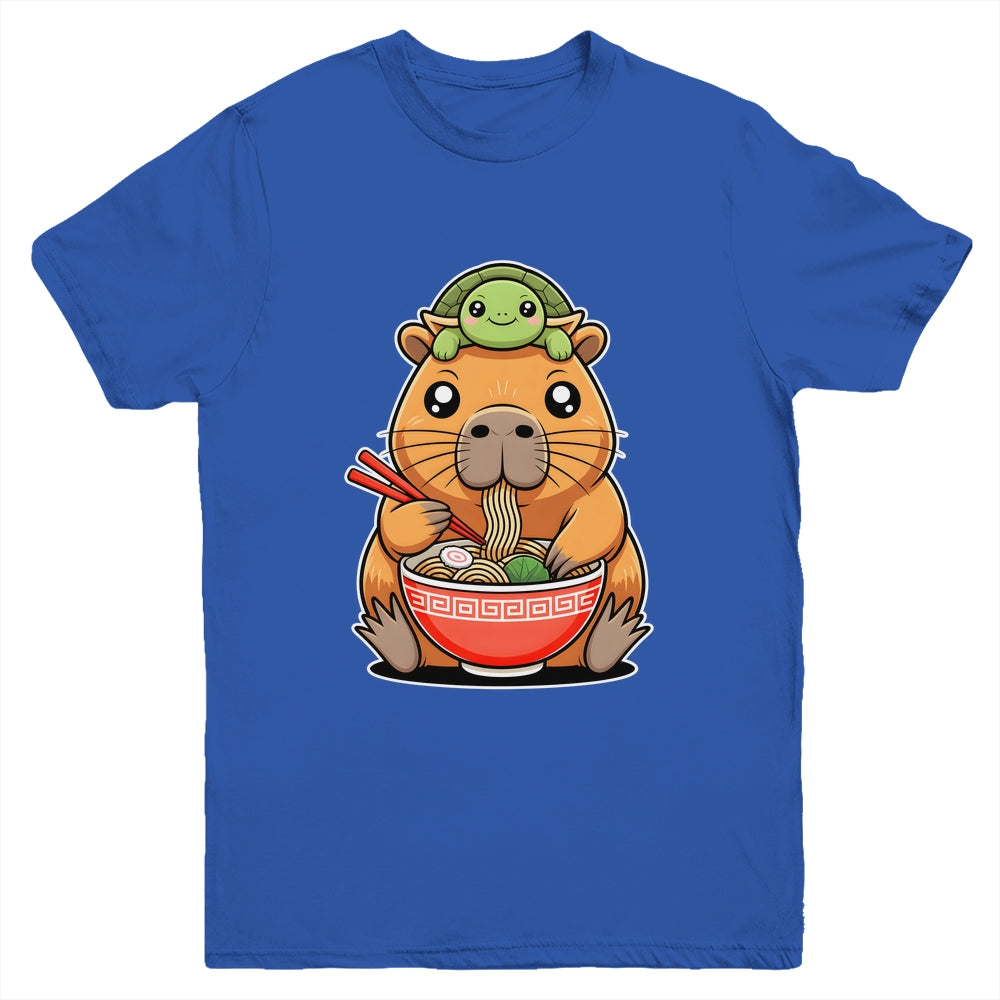 Cute Capybara And Turtle Backpack Ramen Kawaii Capibara Girl Youth Shirt | teecentury