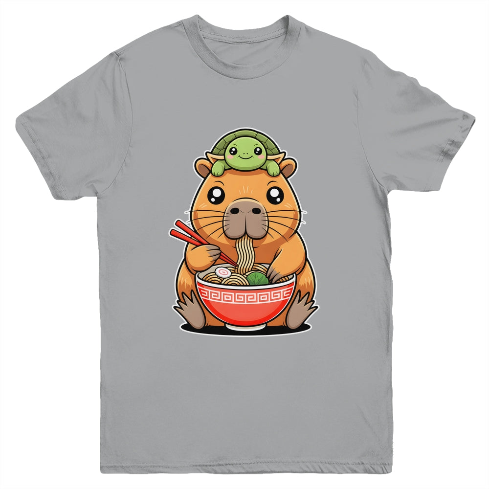 Cute Capybara And Turtle Backpack Ramen Kawaii Capibara Girl Youth Shirt | teecentury