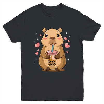 Cute Capybara Tea Bubble Rodent Women Teen Girls Kids Youth Shirt | teecentury