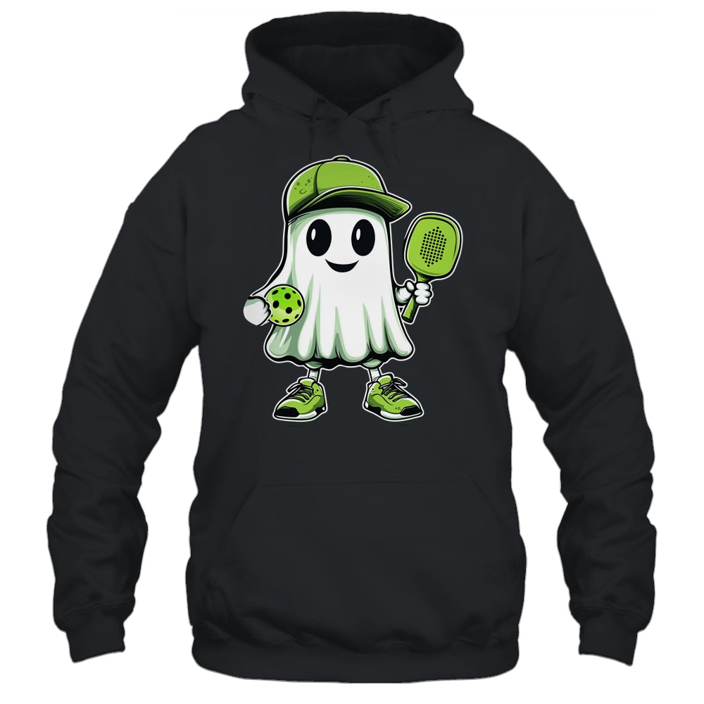 Cute Ghost Playing Pickleball Halloween Paddleball Funny Shirt & Hoodie | teecentury