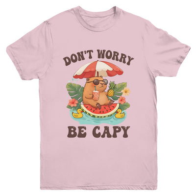Dont Worry Be Capy Funny Capybara Youth Women Boys Kids Youth Shirt | teecentury