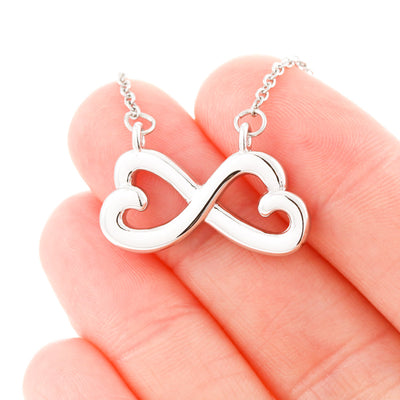 Infinity Heart Necklace with On Demand Message Cards