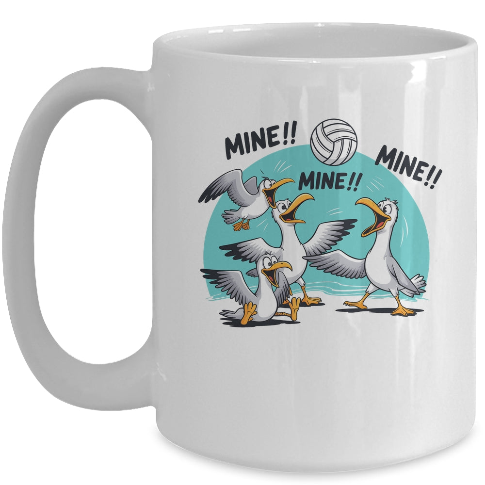 Funny Bird Playing Volleyball Sport Ball Player Women Men Mug | teecentury