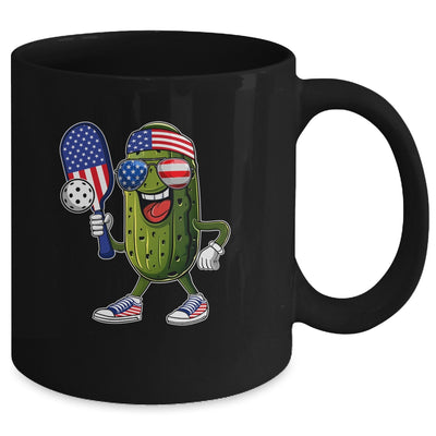 Funny Patriotic Pickle Playing Pickleball Paddle 4th Of July Mug | teecentury