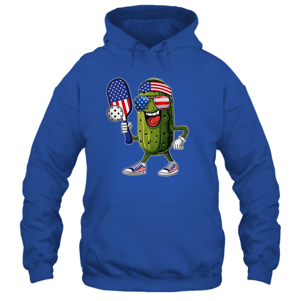 Funny Patriotic Pickle Playing Pickleball Paddle 4th Of July Shirt & Tank Top | teecentury