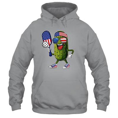 Funny Patriotic Pickle Playing Pickleball Paddle 4th Of July Shirt & Tank Top | teecentury