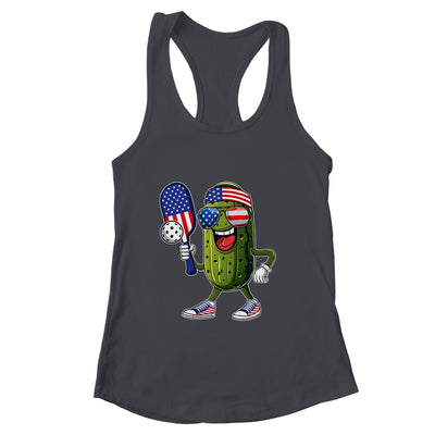Funny Patriotic Pickle Playing Pickleball Paddle 4th Of July Shirt & Tank Top | teecentury