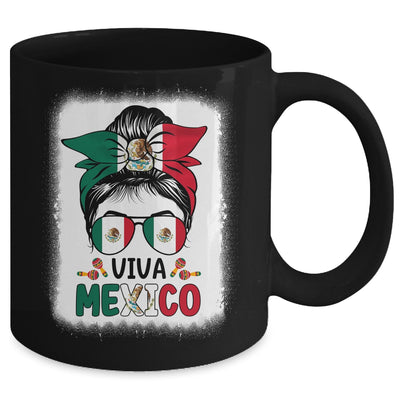 Funny Viva Mexico Mexican Independence Messy Bun Hair Mug | teecentury