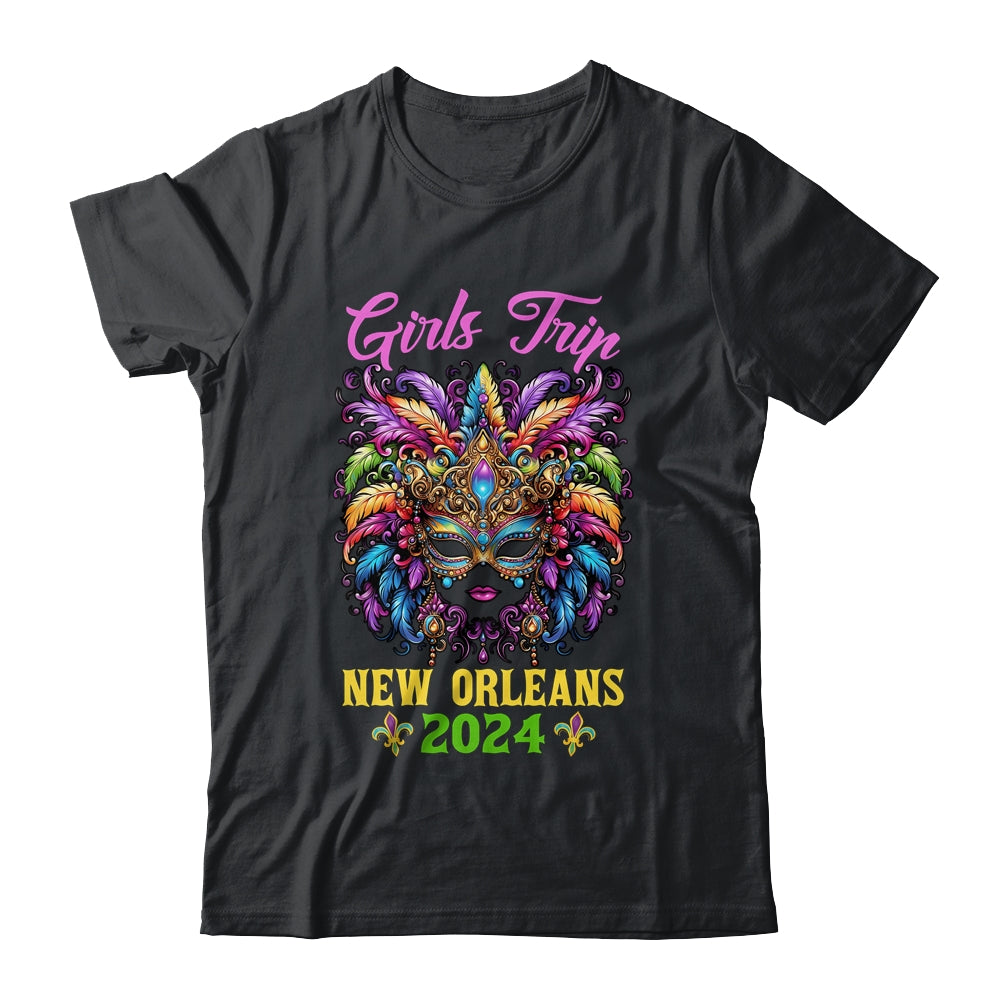 Girls Trip New Orleans 2024 Women Girl Mardi Gras Mask Beads Shirt & Tank Top | teecentury