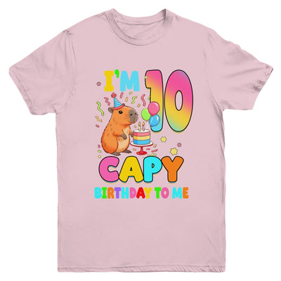 I'm 10 Years Old Capy Birthday To Me 10th Birthday Capybara Youth Shirt | teecentury