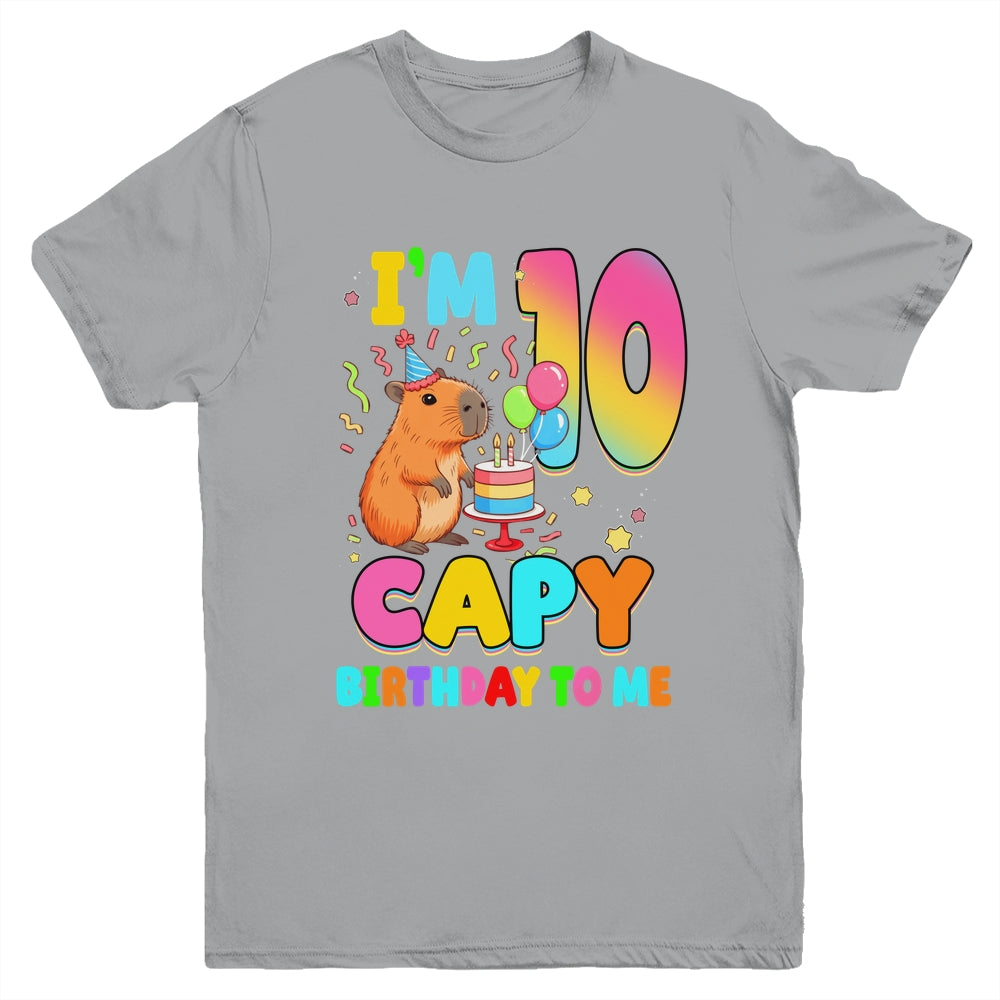 I'm 10 Years Old Capy Birthday To Me 10th Birthday Capybara Youth Shirt | teecentury