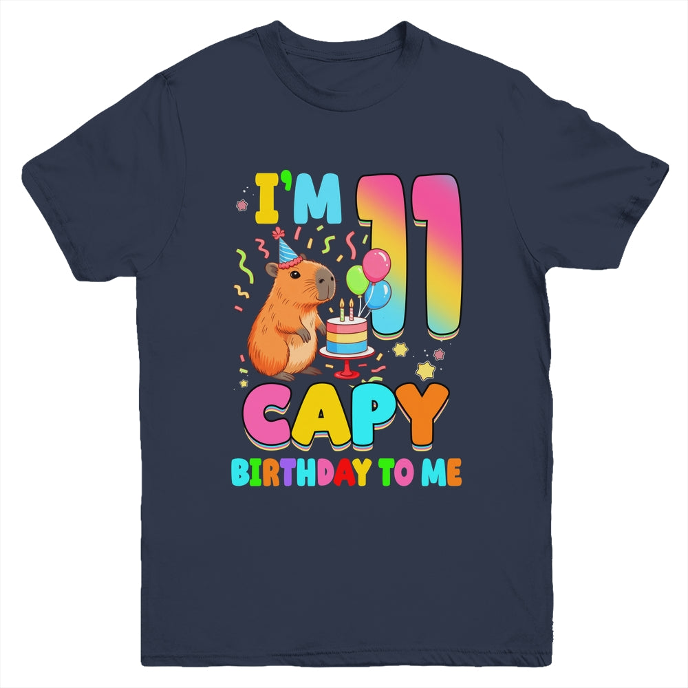 I'm 11 Years Old Capy Birthday To Me 11th Birthday Capybara Youth Shirt | teecentury