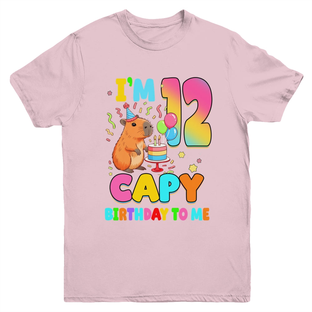 I'm 12 Years Old Capy Birthday To Me 12th Birthday Capybara Youth Shirt | teecentury