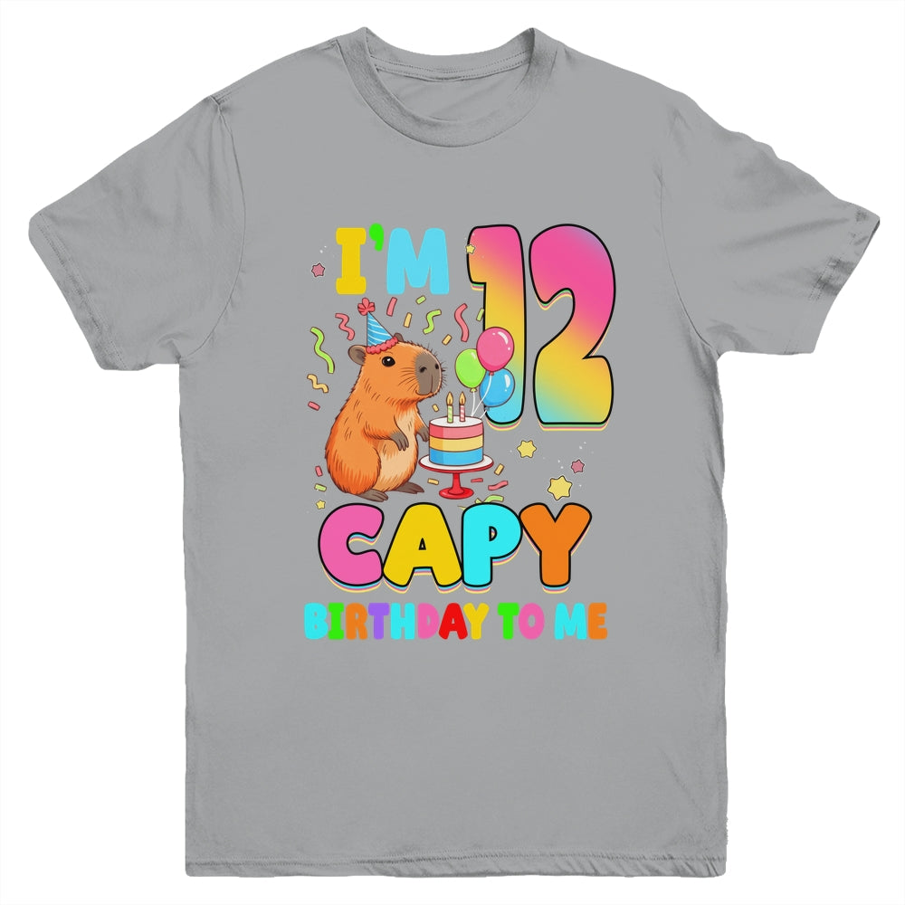 I'm 12 Years Old Capy Birthday To Me 12th Birthday Capybara Youth Shirt | teecentury