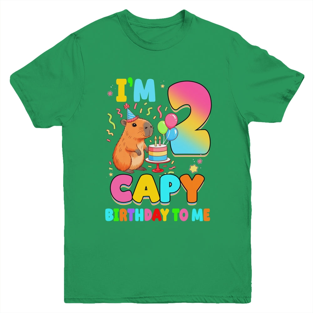I'm 2 Years Old Capy Birthday To Me 2nd Birthday Capybara Youth Shirt | teecentury