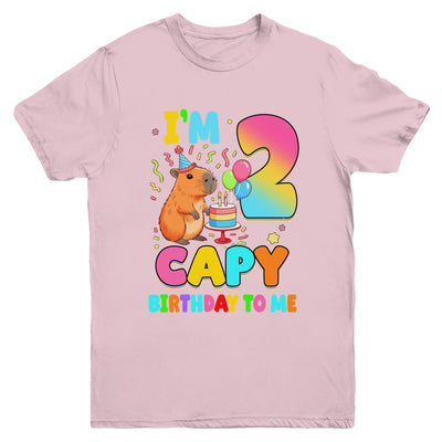 I'm 2 Years Old Capy Birthday To Me 2nd Birthday Capybara Youth Shirt | teecentury