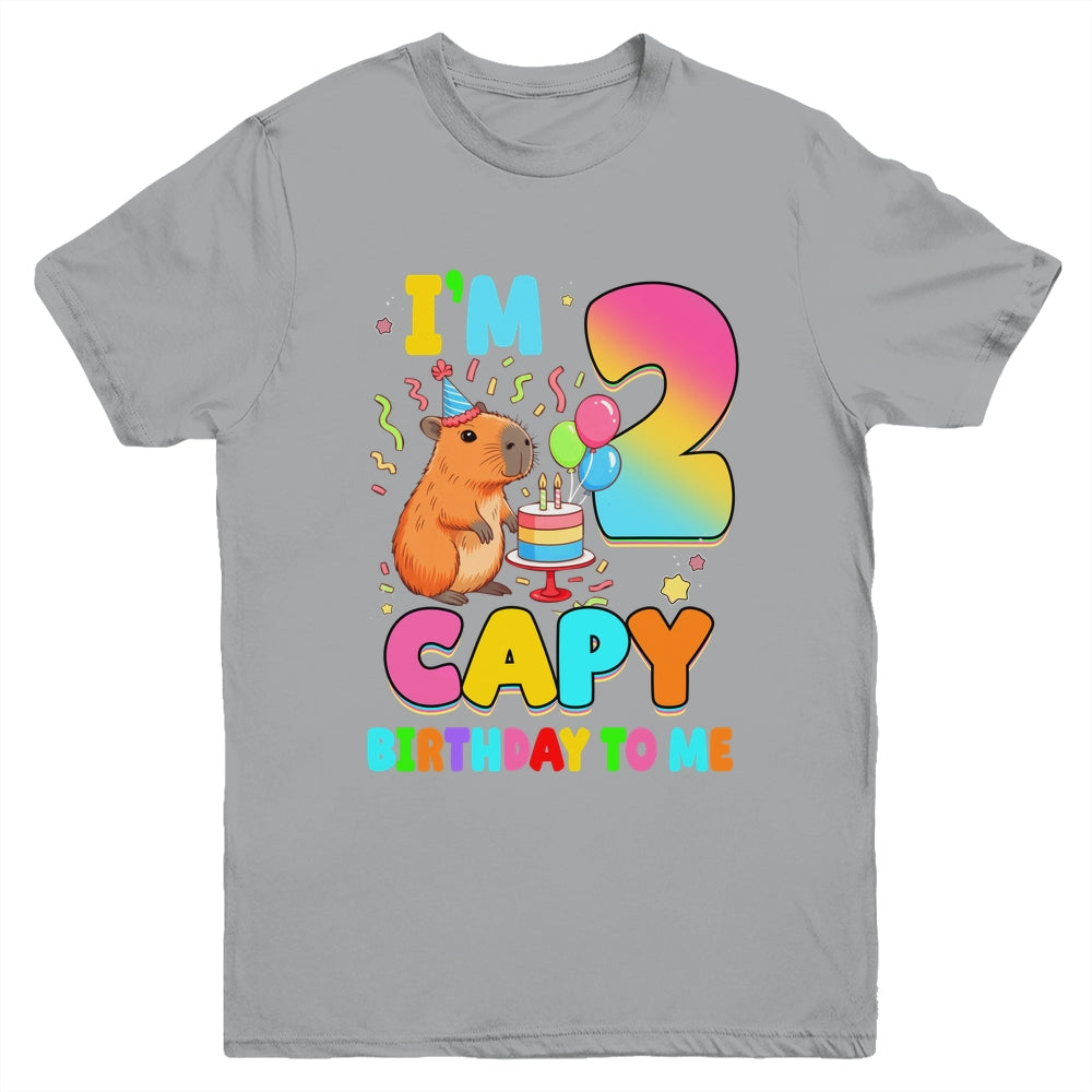 I'm 2 Years Old Capy Birthday To Me 2nd Birthday Capybara Youth Shirt | teecentury