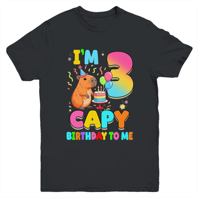 I'm 3 Years Old Capy Birthday To Me 3rd Birthday Capybara Youth Shirt | teecentury