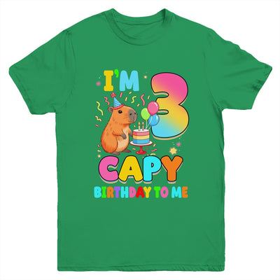 I'm 3 Years Old Capy Birthday To Me 3rd Birthday Capybara Youth Shirt | teecentury