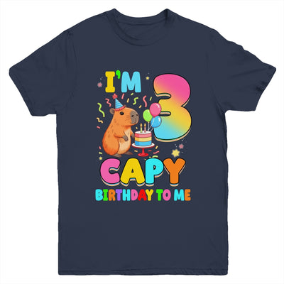 I'm 3 Years Old Capy Birthday To Me 3rd Birthday Capybara Youth Shirt | teecentury
