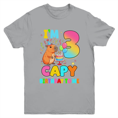 I'm 3 Years Old Capy Birthday To Me 3rd Birthday Capybara Youth Shirt | teecentury