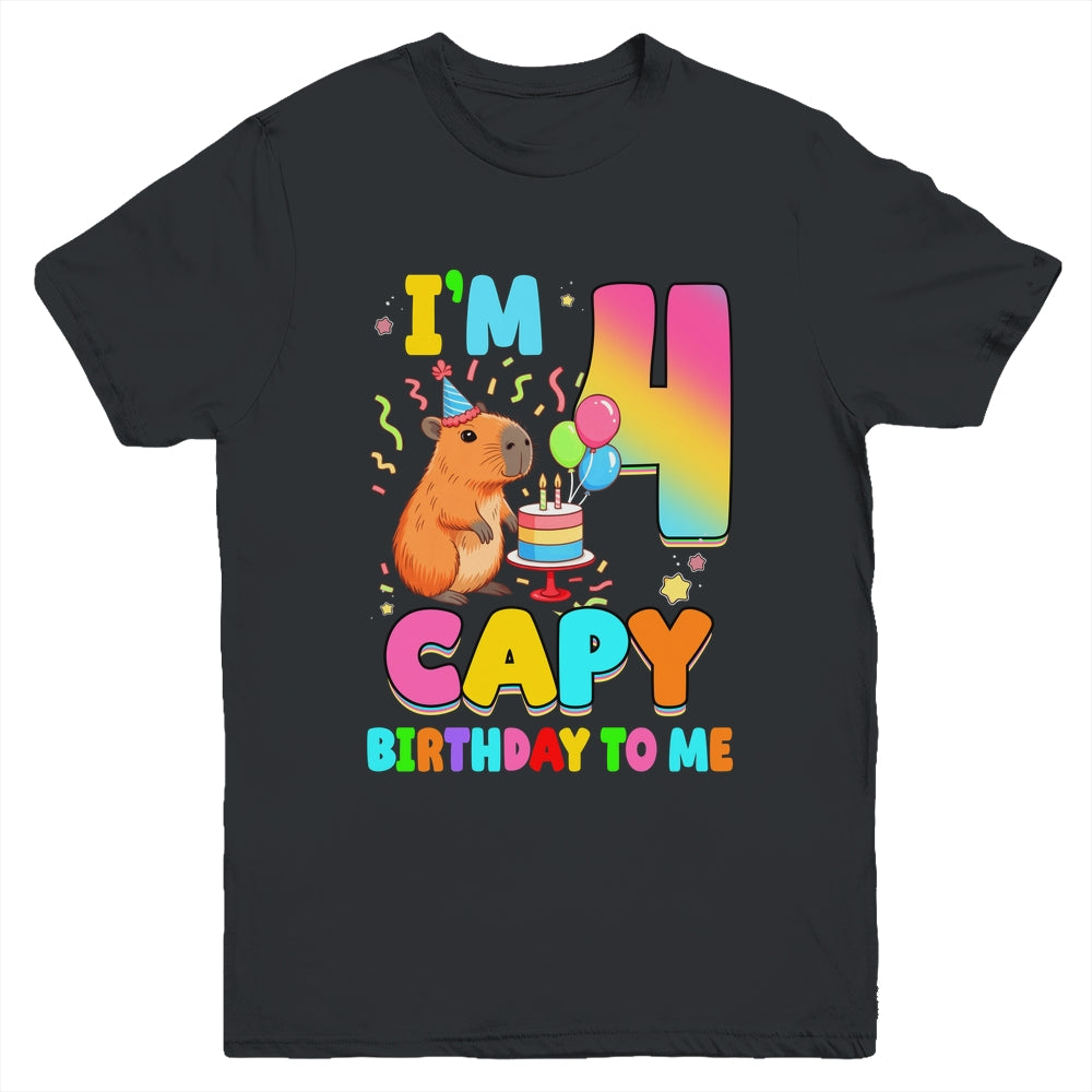 I'm 4 Years Old Capy Birthday To Me 4th Birthday Capybara Youth Shirt | teecentury