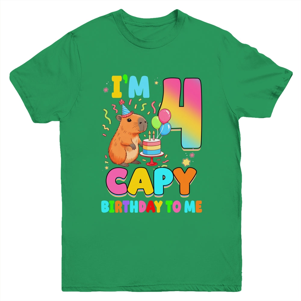 I'm 4 Years Old Capy Birthday To Me 4th Birthday Capybara Youth Shirt | teecentury