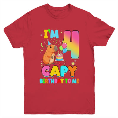 I'm 4 Years Old Capy Birthday To Me 4th Birthday Capybara Youth Shirt | teecentury