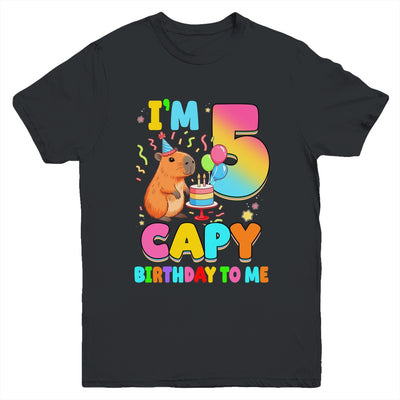 I'm 5 Years Old Capy Birthday To Me 5th Birthday Capybara Youth Shirt | teecentury