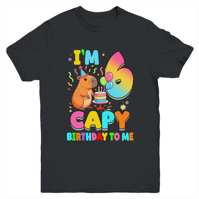 I'm 6 Years Old Capy Birthday To Me 6th Birthday Capybara Youth Shirt | teecentury