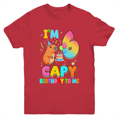 I'm 6 Years Old Capy Birthday To Me 6th Birthday Capybara Youth Shirt | teecentury