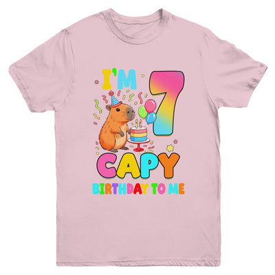 I'm 7 Years Old Capy Birthday To Me 7th Birthday Capybara Youth Shirt | teecentury