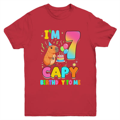 I'm 7 Years Old Capy Birthday To Me 7th Birthday Capybara Youth Shirt | teecentury