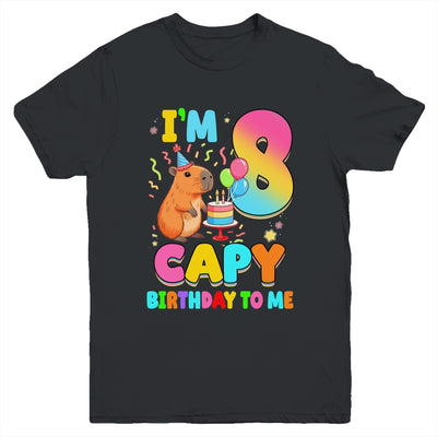 I'm 8 Years Old Capy Birthday To Me 8th Birthday Capybara Youth Shirt | teecentury