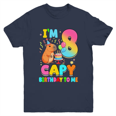 I'm 8 Years Old Capy Birthday To Me 8th Birthday Capybara Youth Shirt | teecentury