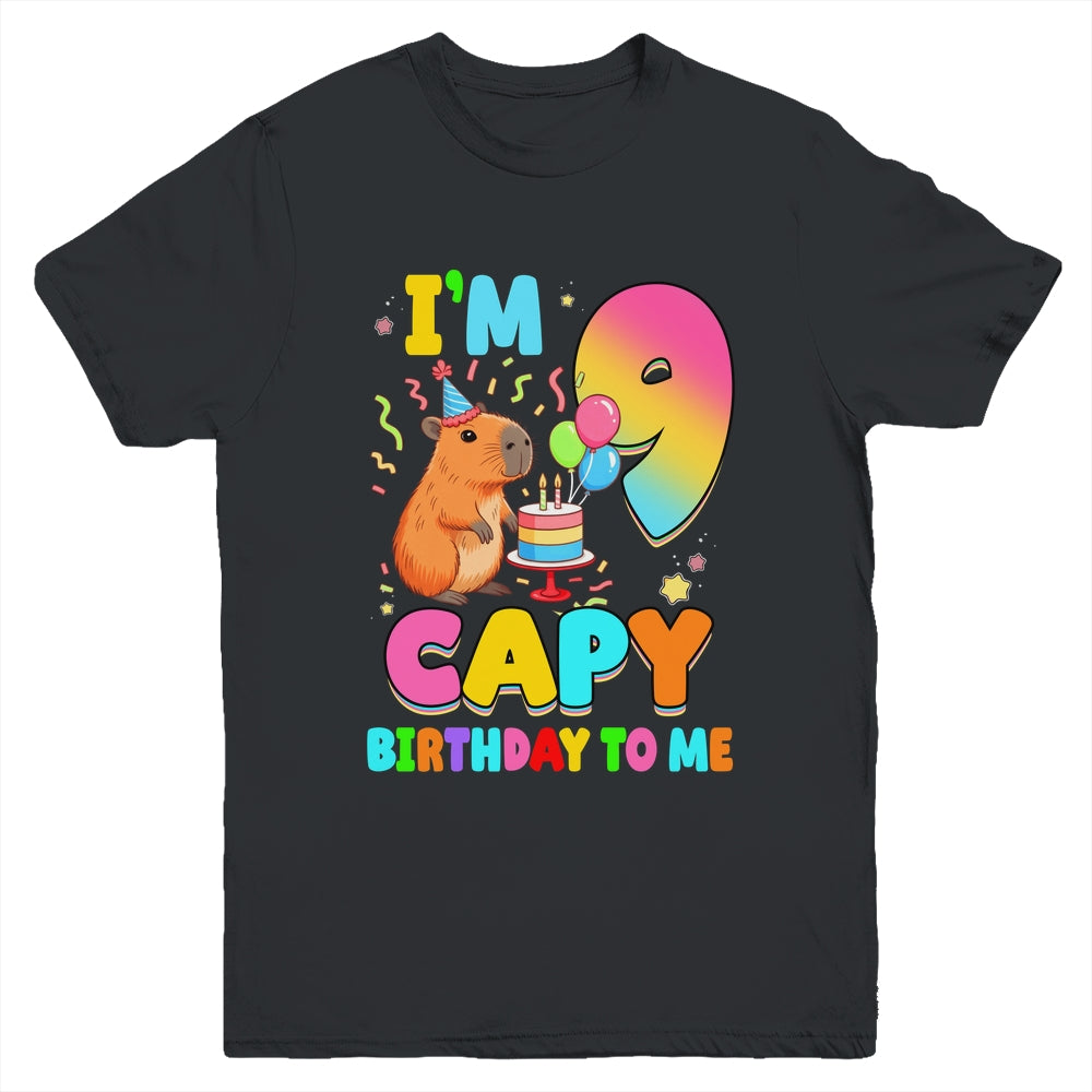 I'm 9 Years Old Capy Birthday To Me 9th Birthday Capybara Youth Shirt | teecentury