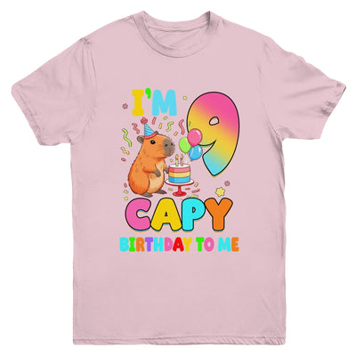 I'm 9 Years Old Capy Birthday To Me 9th Birthday Capybara Youth Shirt | teecentury