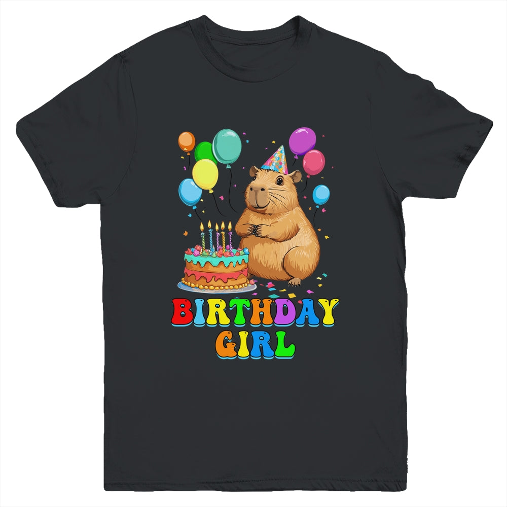 It's My Birthday Girl Capybara Lovers Capy Birthday Party Youth Shirt | teecentury