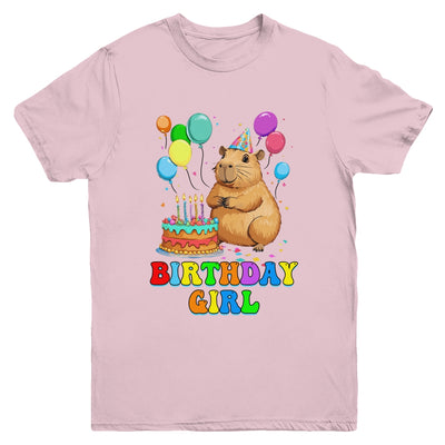 It's My Birthday Girl Capybara Lovers Capy Birthday Party Youth Shirt | teecentury