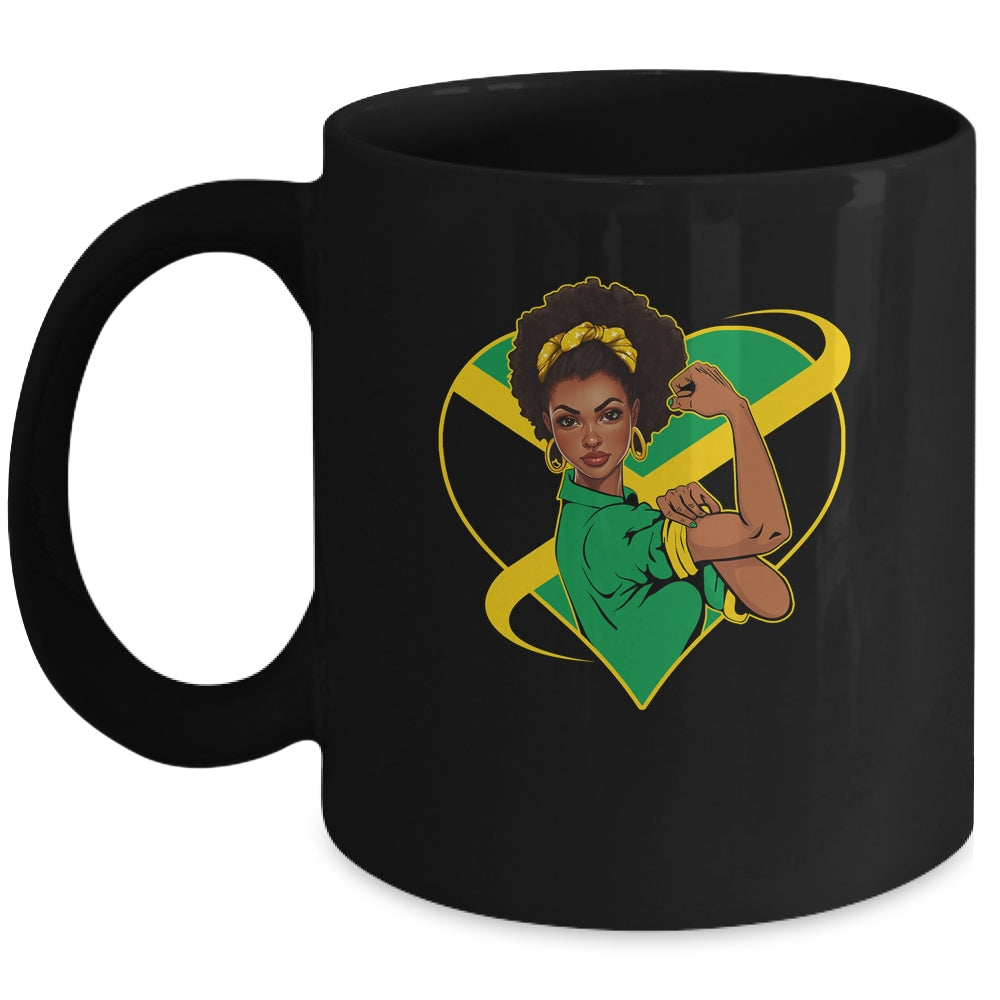 Jamaican Black Woman Melanin Jamaica Afro Girl Pride Flag Mug | teecentury