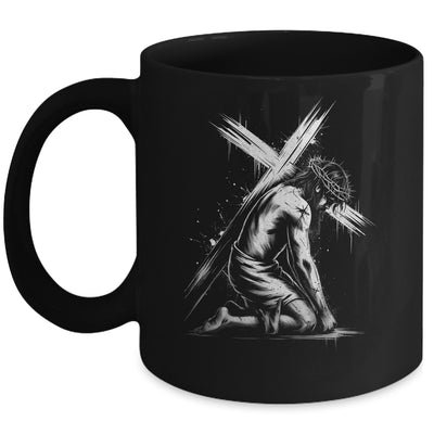 Jesus Carrying Cross Religious Vintage Christian Christ Mug | teecentury