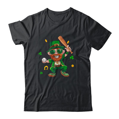Leprechaun Playing Baseball St Patricks Day Sport Mens Boys Shirt & Hoodie | teecentury