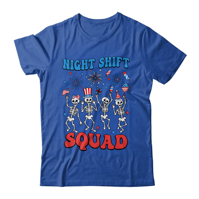 Night Shift Nurse 4th Of July Skeletons Night Shift Squad Shirt & Tank Top | teecentury