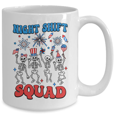 Night Shift Nurse 4th Of July Skeletons Night Shift Squad Mug | teecentury