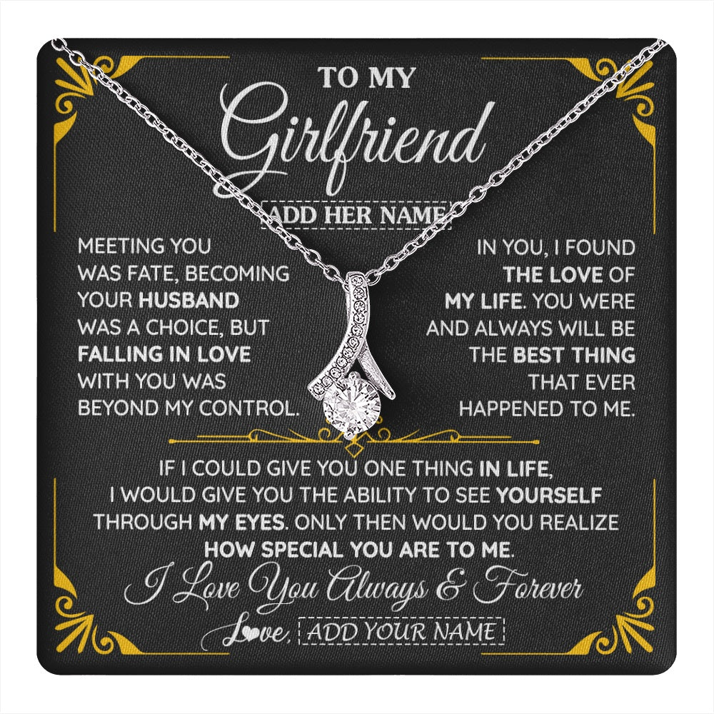 Alluring Beauty Necklace 14K White Gold Finish | 1 | Personalized Jewelry To My Girlfriend Necklace Metting You Gift For Girlfriend Romantic Birthday Gifts Valentines Christmas Custom Gift Box Message Card | https://teecentury.