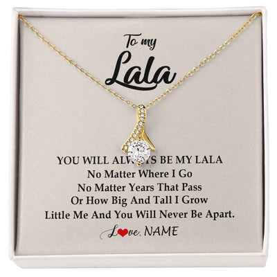 Alluring Beauty Necklace 18K Yellow Gold Finish | Personalized Lala Necklace From Grandkids Granddaughter Grandson You Will Always Be My Lala Birthday Mothers Day Christmas Customized Gift Box Message Card | teecentury