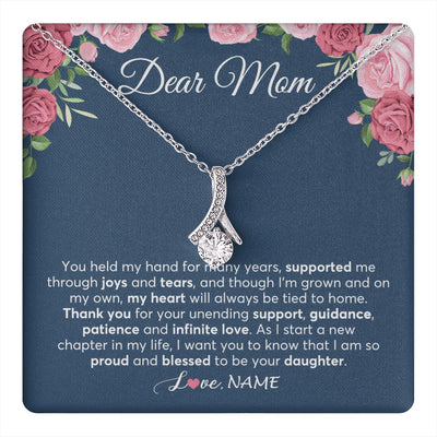 Alluring Beauty Necklace 14K White Gold Finish | 1 | Personalized Mom Mother Of The Bride From Daughter Necklace Thank You Mother And Daughter Wedding Gifts For Mom On Wedding Day Customized Gift Box Message Card | teecentury.myshopify